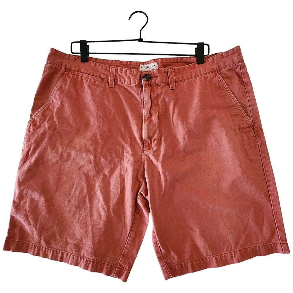 Merona Terracotta Orange Flat Front Zip Fly Shorts Men Size 40